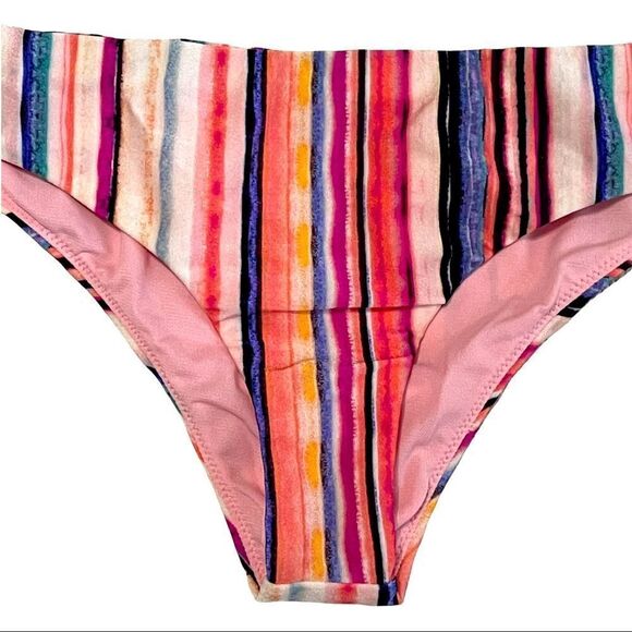 Raisins Muticolor Stripe Bikini Bottom Sz M NWT - Picture 3 of 9